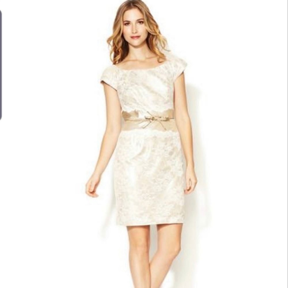 NWT Trina Turk Reena gold&lace overlay dress sz 4